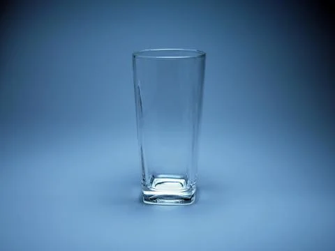 Empty glass On a blue background. Stock Photos