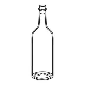 Empty glass bottles for message. Vector illustration of blank jar painted by Stock Illustration