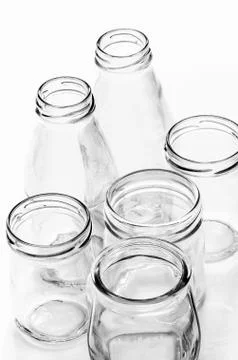 Empty glass bottles Stock Photos