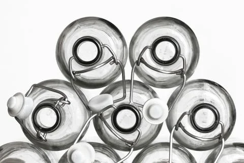 Empty glass bottles Stock Photos