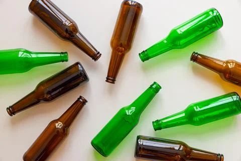 Empty glass bottles Stock Photos