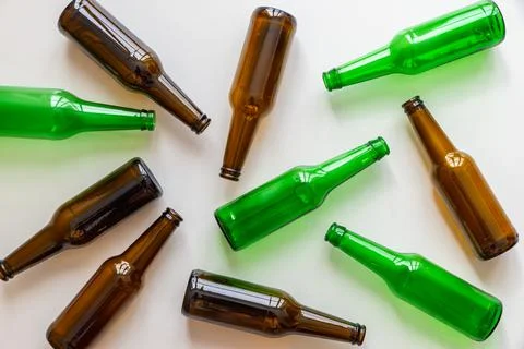 Empty glass bottles Stock Photos