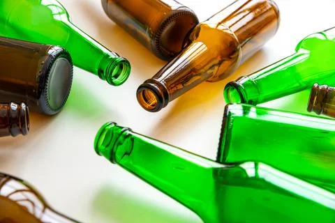 Empty glass bottles Stock Photos
