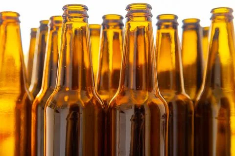 Empty glass bottles Stock Photos