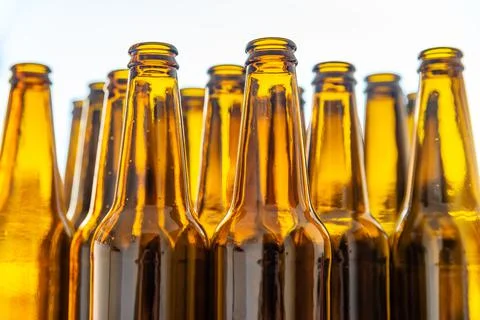 Empty glass bottles Stock Photos