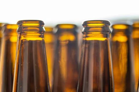 Empty glass bottles Stock Photos