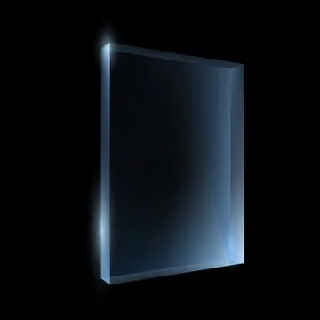 Empty glass box isolated on a black background Stock-Illustration