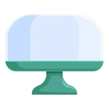 Empty glass cake stand with rounded shape lid for pastry storing Stock Illustration
