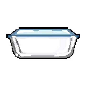 Empty glass container pixel art vector illustration Stock Illustration