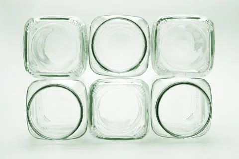 Empty glass containers Stock Photos