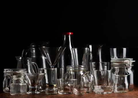 Empty glass containers. Stock Photos