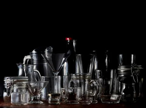 Empty glass containers. Stock Photos