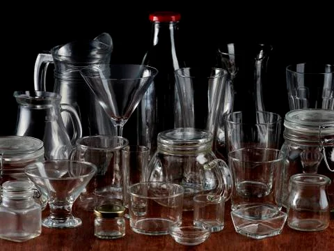 Empty glass containers. Stock Photos