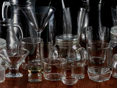 Empty glass containers. Stock Photos