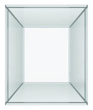 Empty glass cube 库存插图
