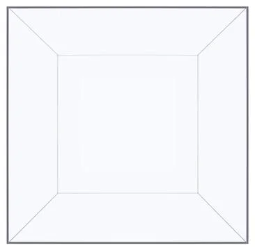 Empty glass cube, isolated Illustrazione stock