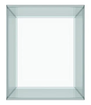 Empty Glass Cube isolated on white Illustrazione stock