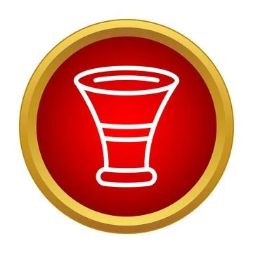 Empty glass cup graphic icon in red circle Stock Illustration