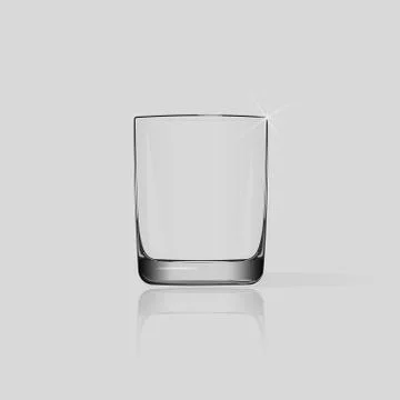 Empty glass cup isolated vector Stock Illustration