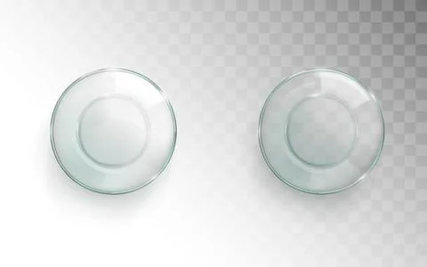 Empty glass cup top view, glassful for water set Stock Illustration