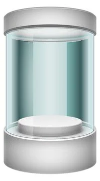 Empty glass cylinder showcase. Display stand mockup Stock Illustration