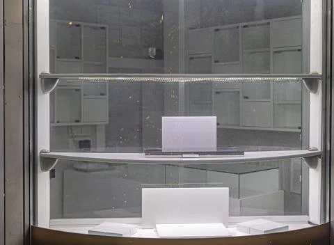 Empty Glass Display Showcase Stock Photos