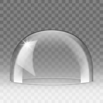 Empty Glass Dome. Transparent Case For Your Object Stock Illustration