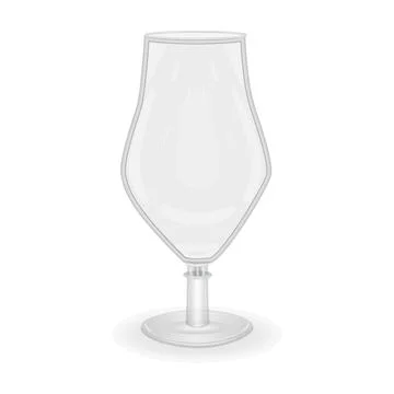 Empty glass for drink isolated on white background. Blank beer mug on leg. Stock Illustration