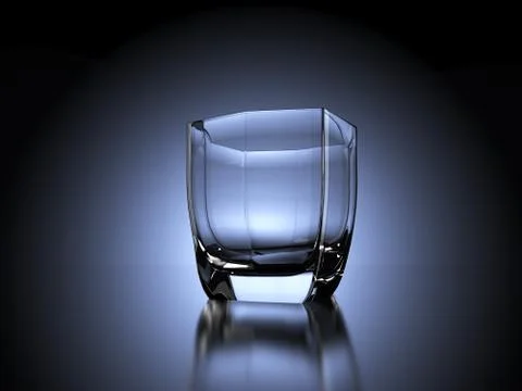 Empty glass in front of backlit dark background Illustrazione stock