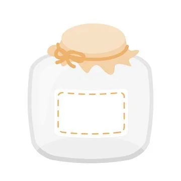 Empty glass fruit jam bottle cartoon illustration Stock Illustration