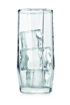 Empty glass with ice cubes Stock Photos