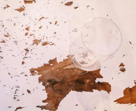 Empty glass with ice in the table Stock Photos