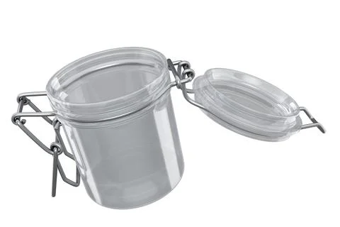 Empty glass jar for coffee beans isolated on white background. Stock Illustration