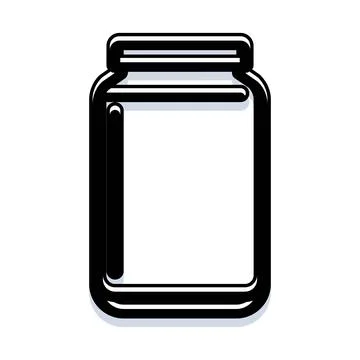 Empty glass jar container illustration for food storage Stock Illustration