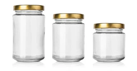 Empty glass jar isolated Foto stock