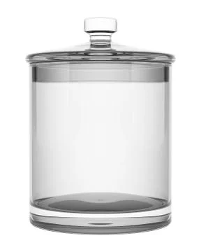 Empty glass jar isolated on white background Illustrazione stock