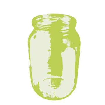 Empty glass jar isolated on a white background. Vector illustration. Stock Illustration