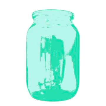 Empty glass jar isolated on a white background. Vector illustration. Stock Illustration