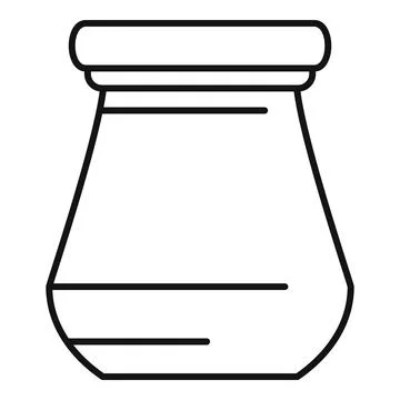 Empty glass jar line art icon concept Stock Illustration