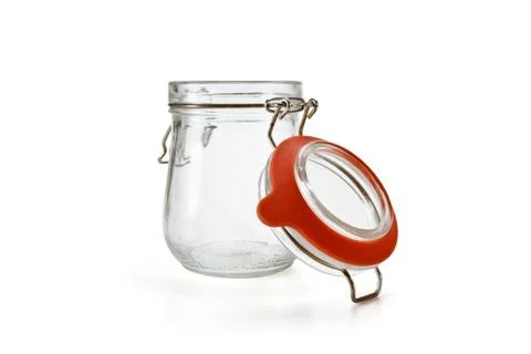 Empty glass jar Stock Photos