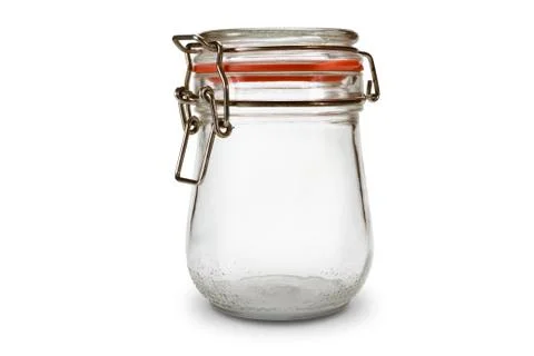 Empty glass jar Stock Photos