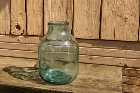 Empty glass jar. Stock Photos