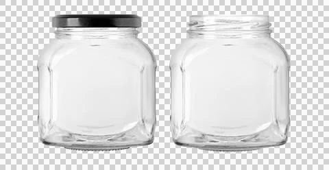 Empty glass jar Stock Photos