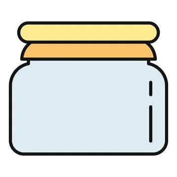 Empty glass jar storage outline cartoon icon Illustrazione stock
