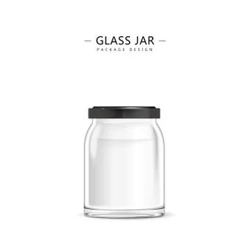 Empty glass jar template Stock Illustration
