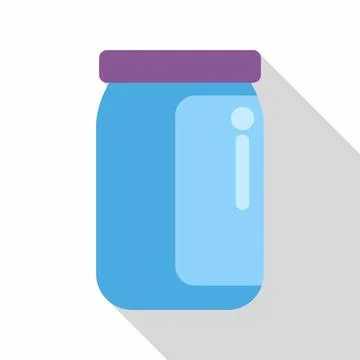 Empty glass jar vector flat design icon Stock Illustration