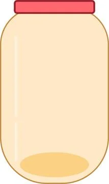 Empty glass jar vector. Stock Illustration