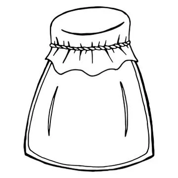 Empty glass jar. Vector illustration of a glass jar. Hand drawn empty jar. Stock Illustration