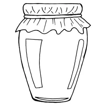 Empty glass jar. Vector illustration of a glass jar. Hand drawn empty jar. Stock Illustration