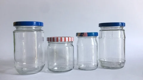 Empty glass jars Stock Footage 102225753